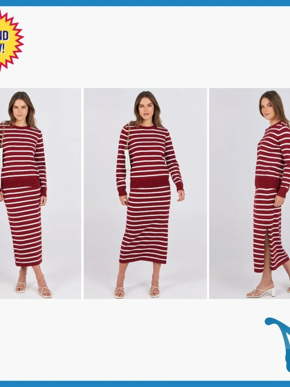 2-Piece Sweater Skirt Set, Loose Fit, Medium Weight, Long Sleeve
